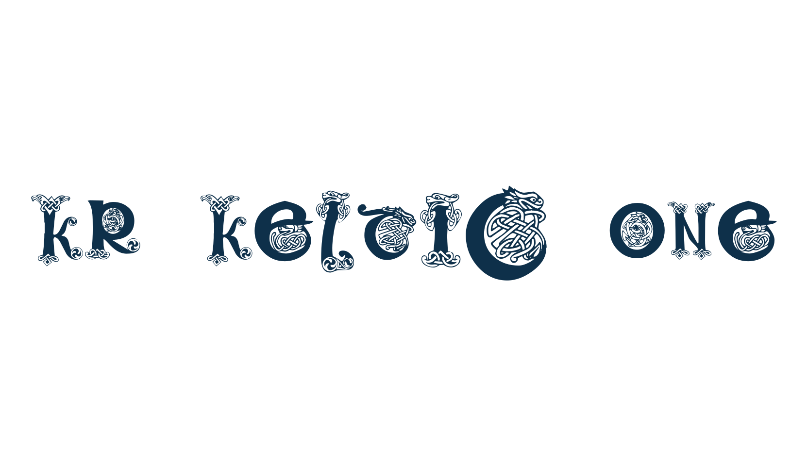 KR Keltic One, celtic font preview