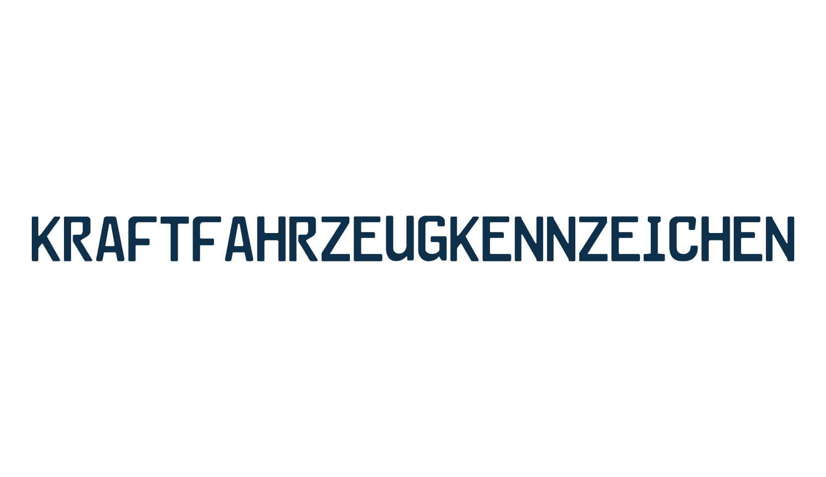 Kraftfahrzeugkennzeichen, fancy various decorative font preview
