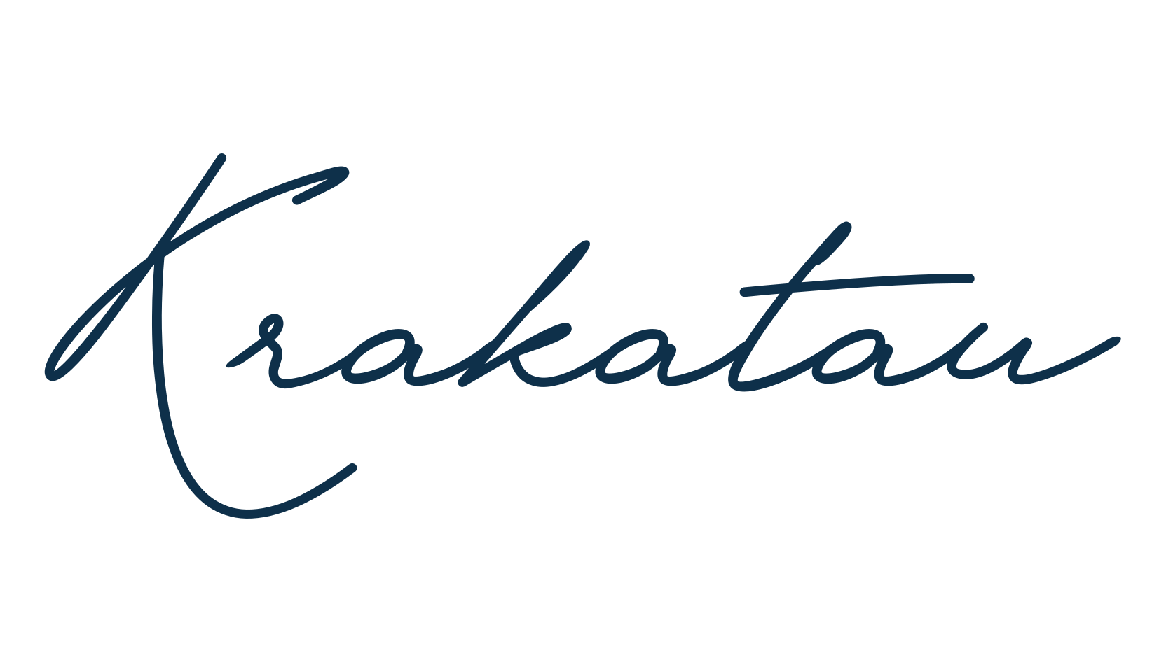 Krakatau, script handwritten fancy decorative calligraphy font preview