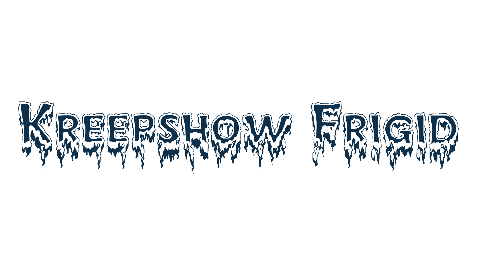Kreepshow Frigid, holiday halloween fancy decorative horror font preview
