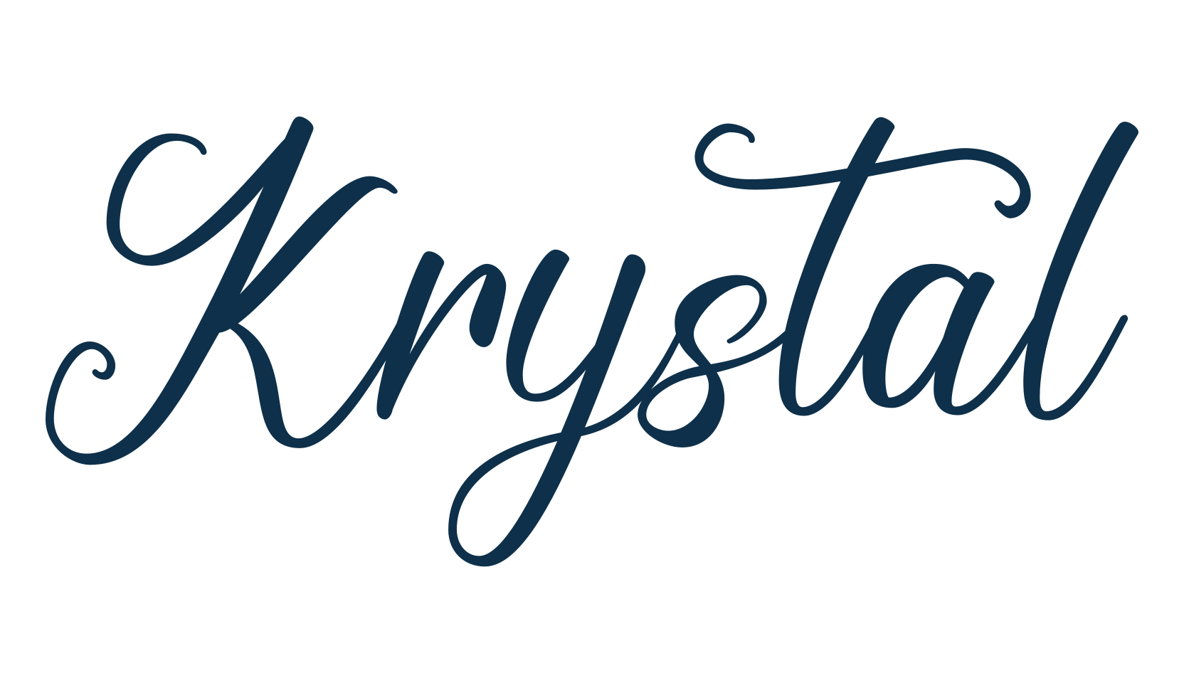 Krystal (krystal-2), calligraphy font preview