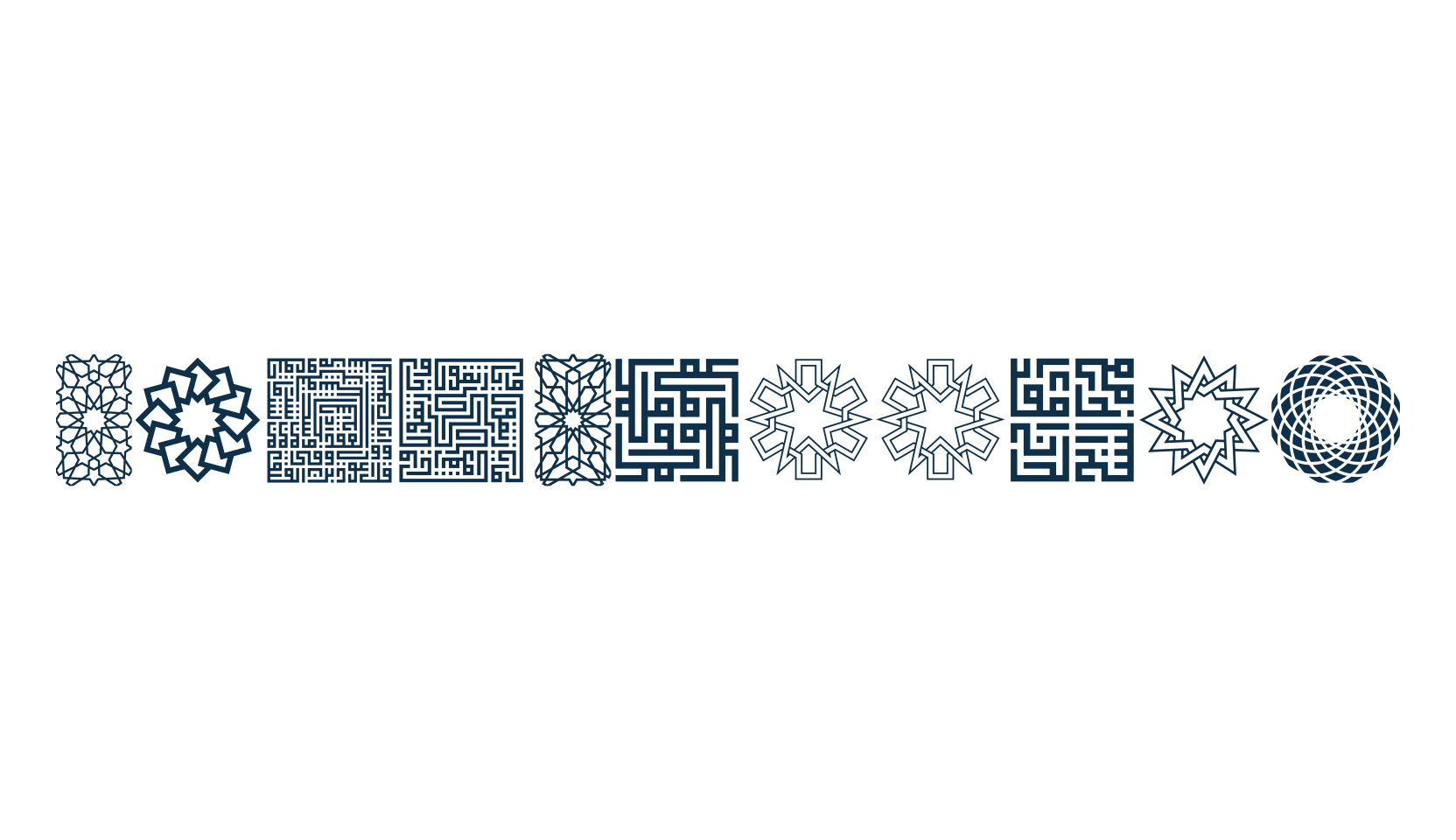 Kufi Pattern, fancy decorative font preview