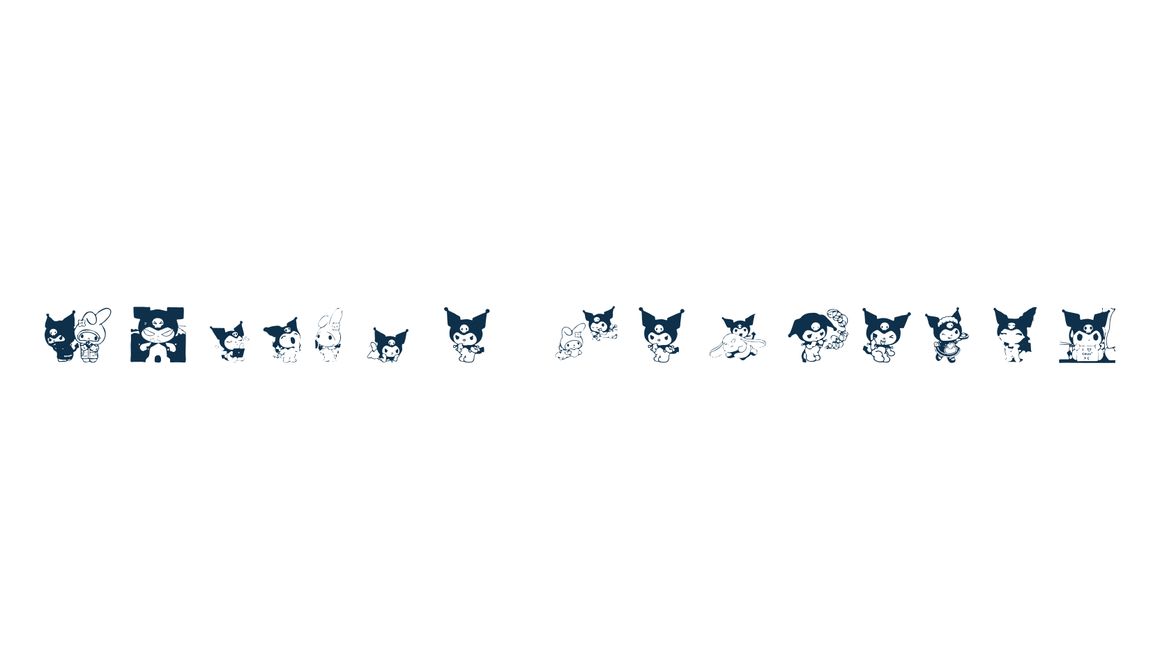 Kuromi Dingbats, display market font preview