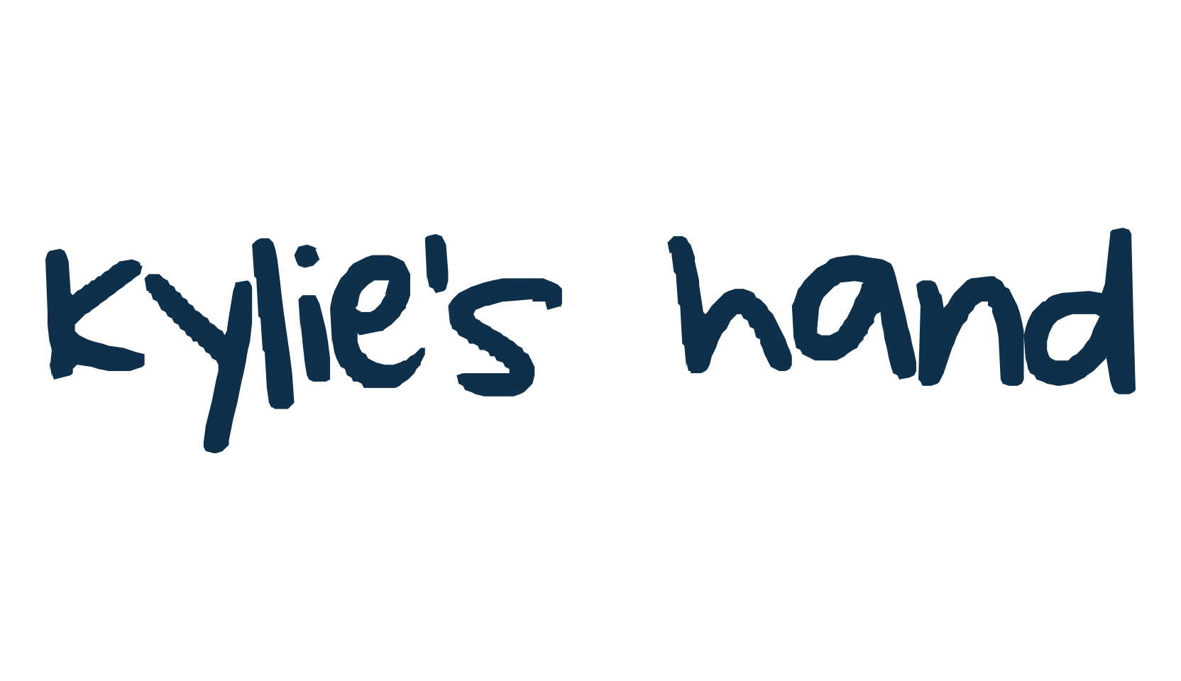 Kylie's hand, handwriting font preview