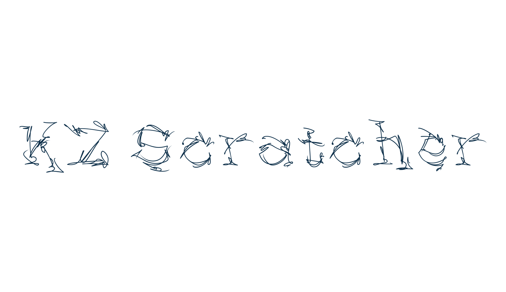 KZ Scratcher, trash font preview