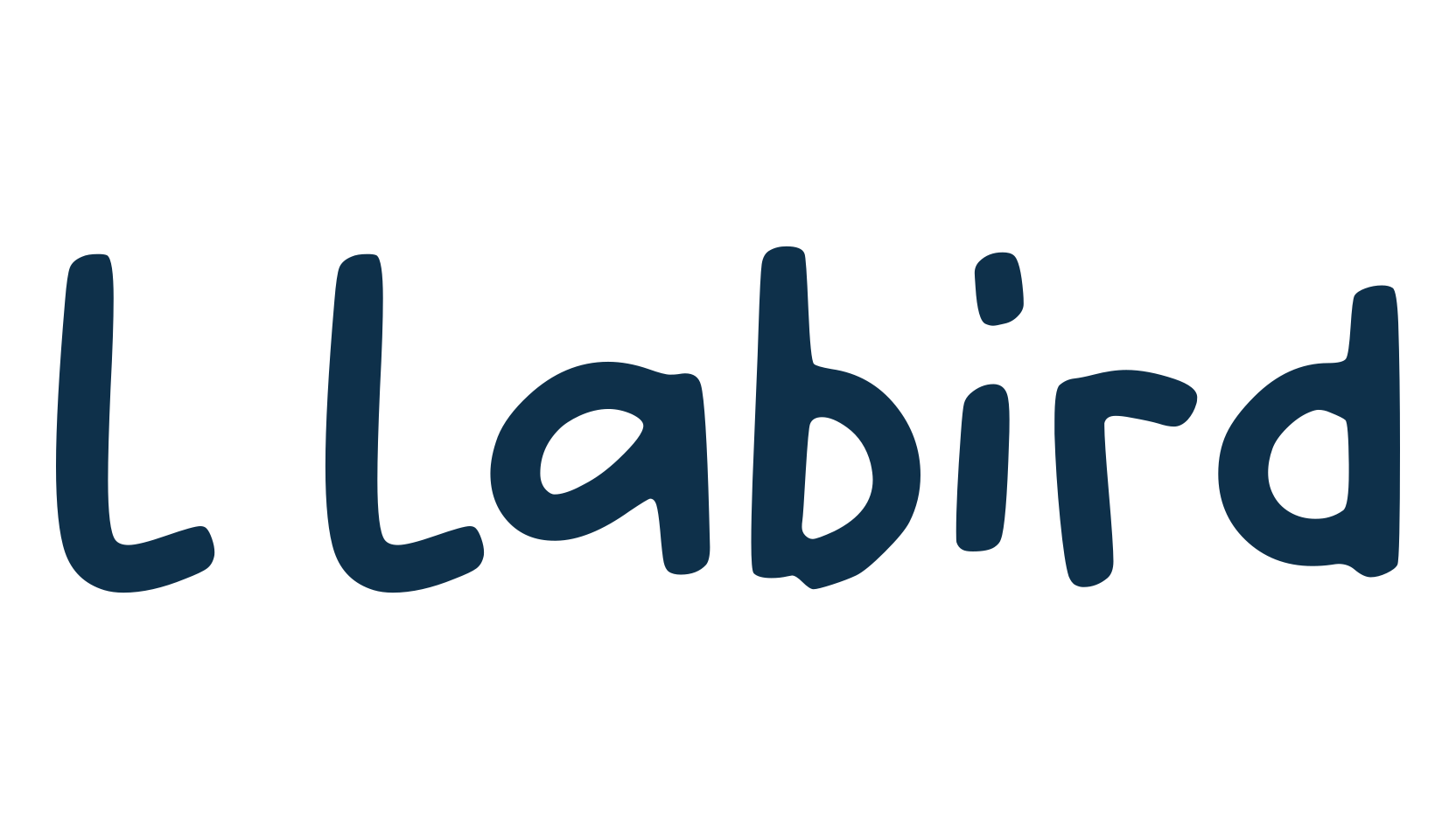 L Labird, cartoon font preview