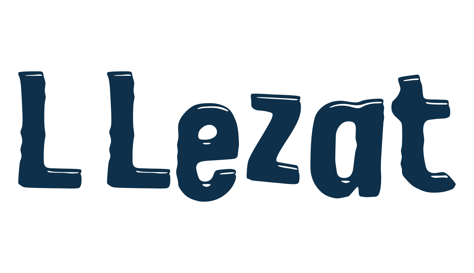 L Lezat, fancy distorted decorative font preview