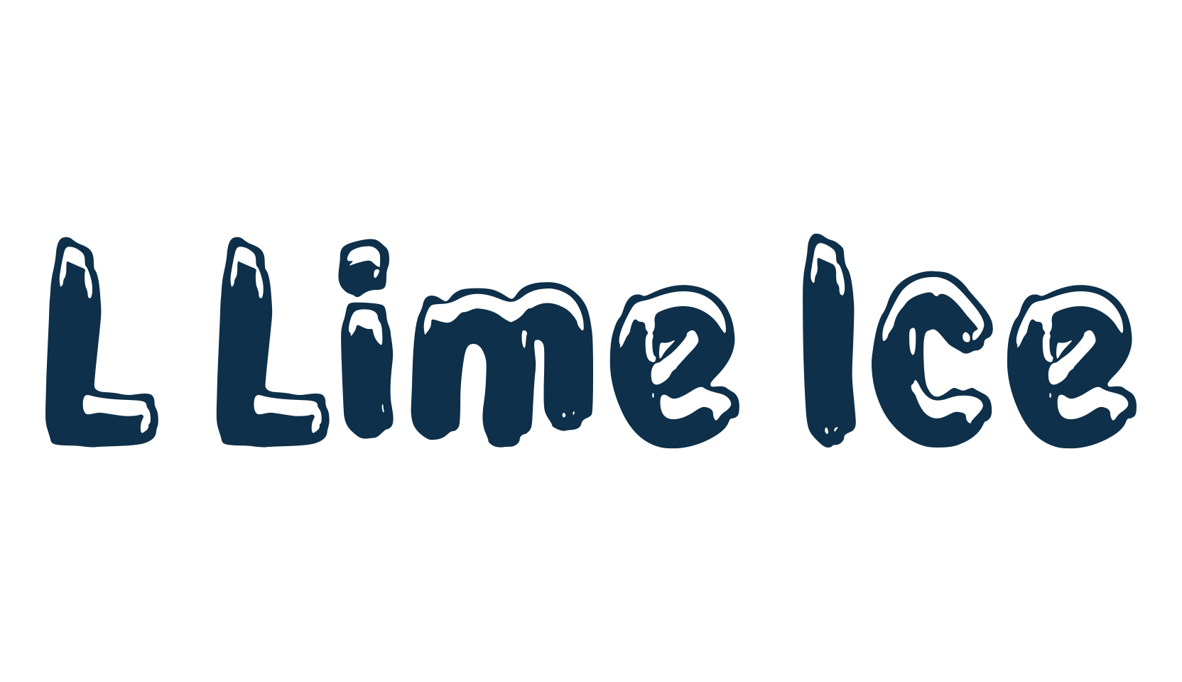 L Lime Ice, fancy fire, ice decorative font preview