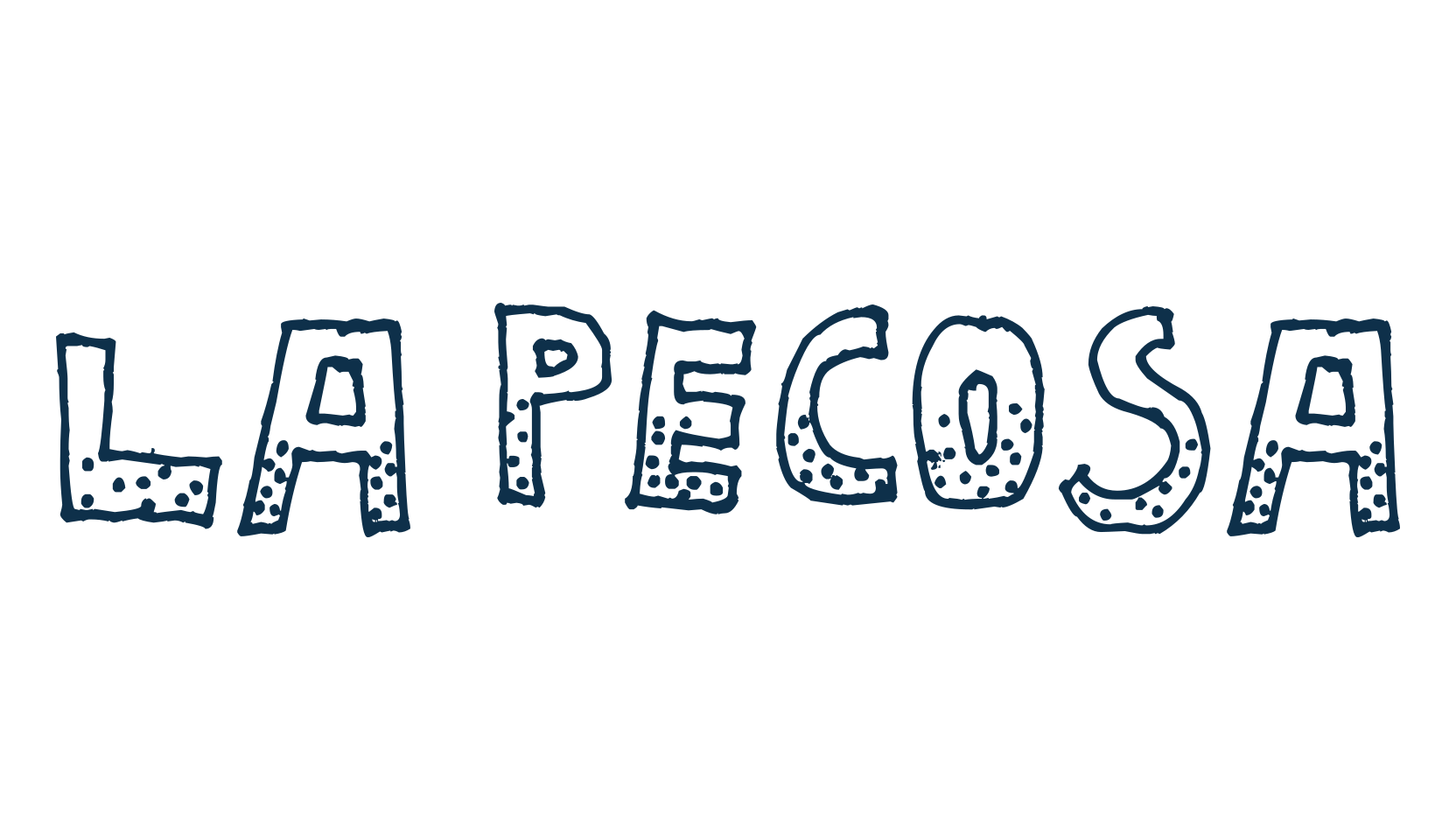 La Pecosa, fancy cartoon decorative font preview