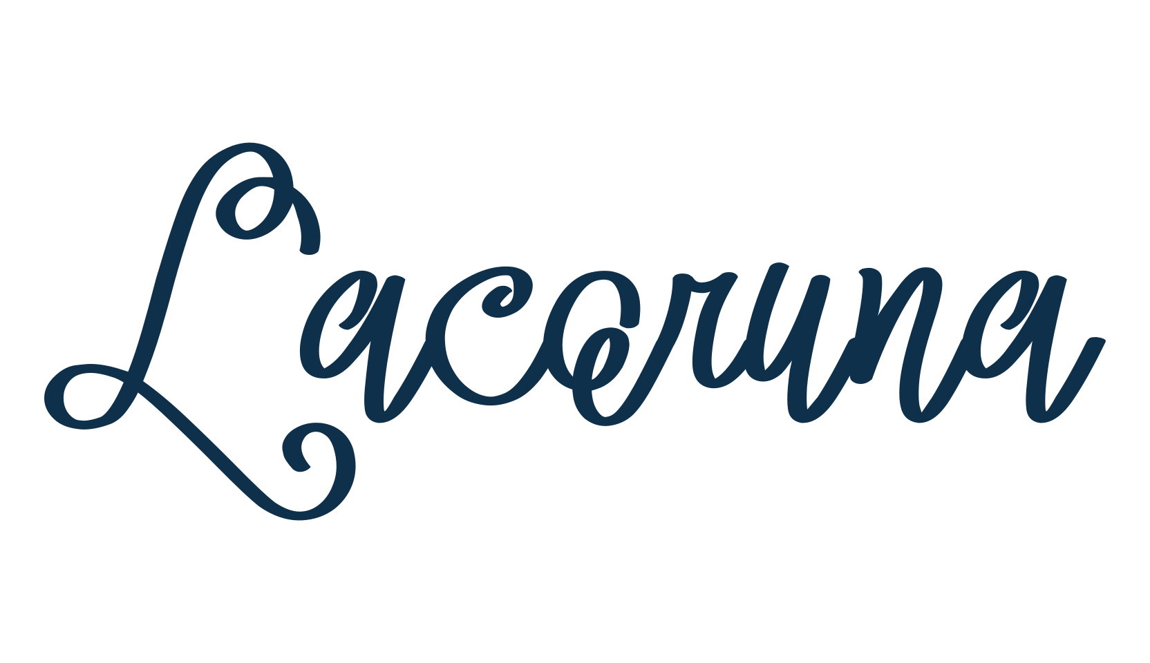 Lacoruna, fancy curly decorative font preview