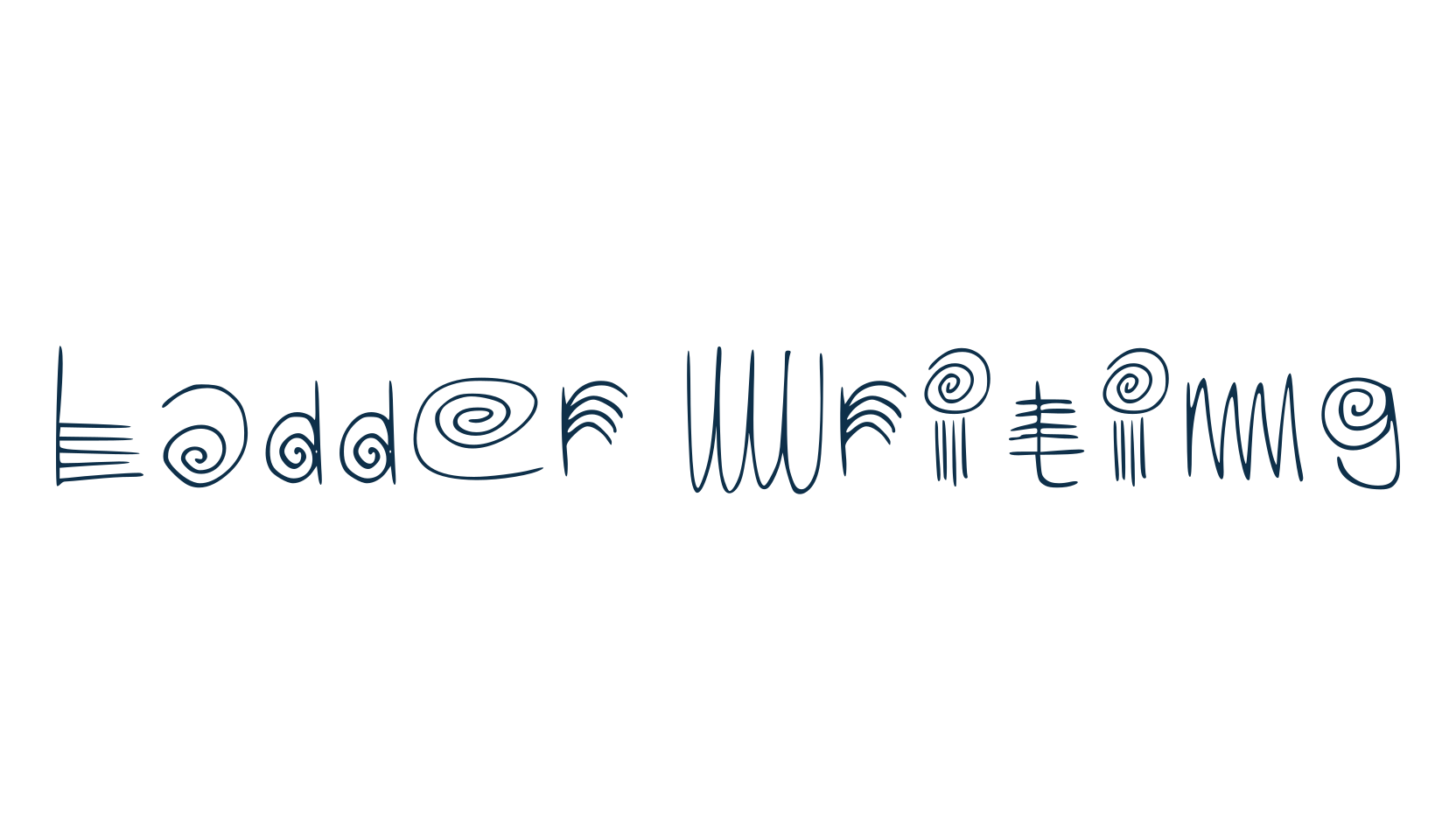 Ladder Writing, curly font preview