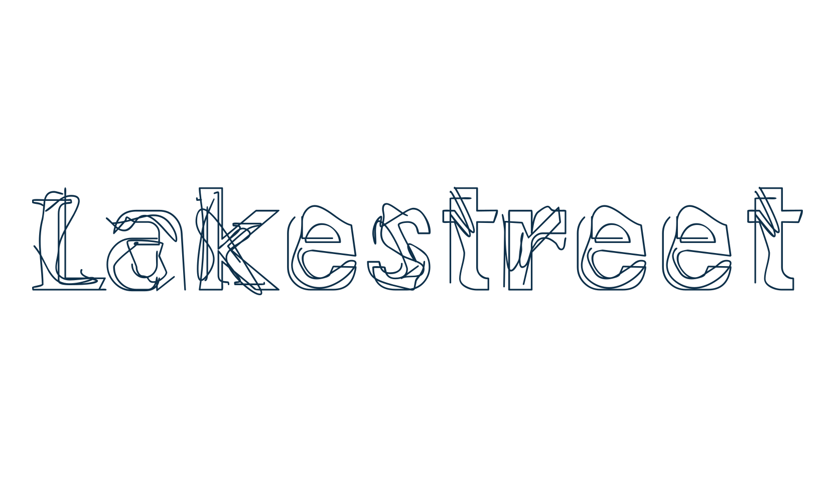 Lakestreet, distorted font preview
