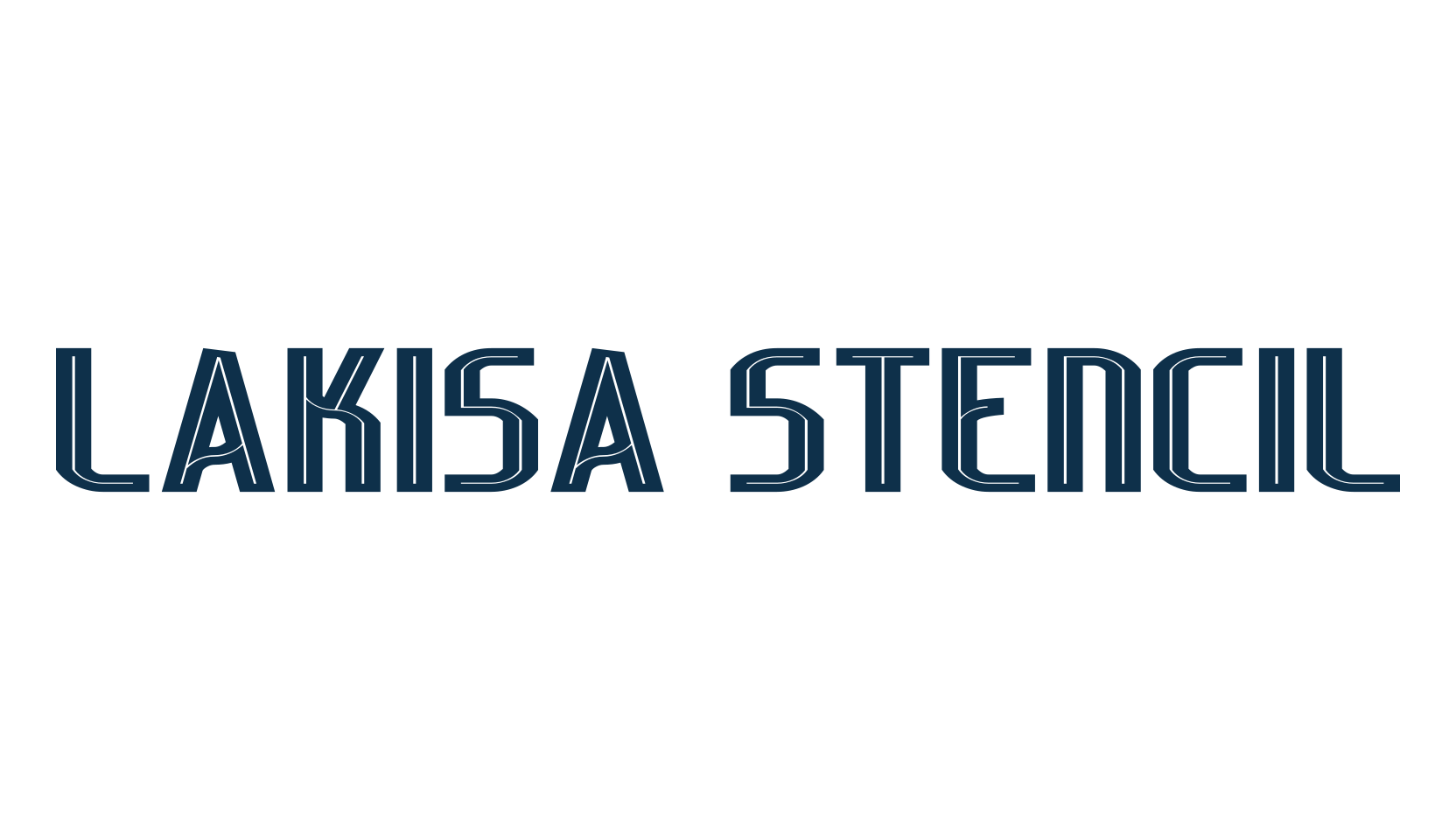 Lakisa Stencil, fancy various decorative font preview