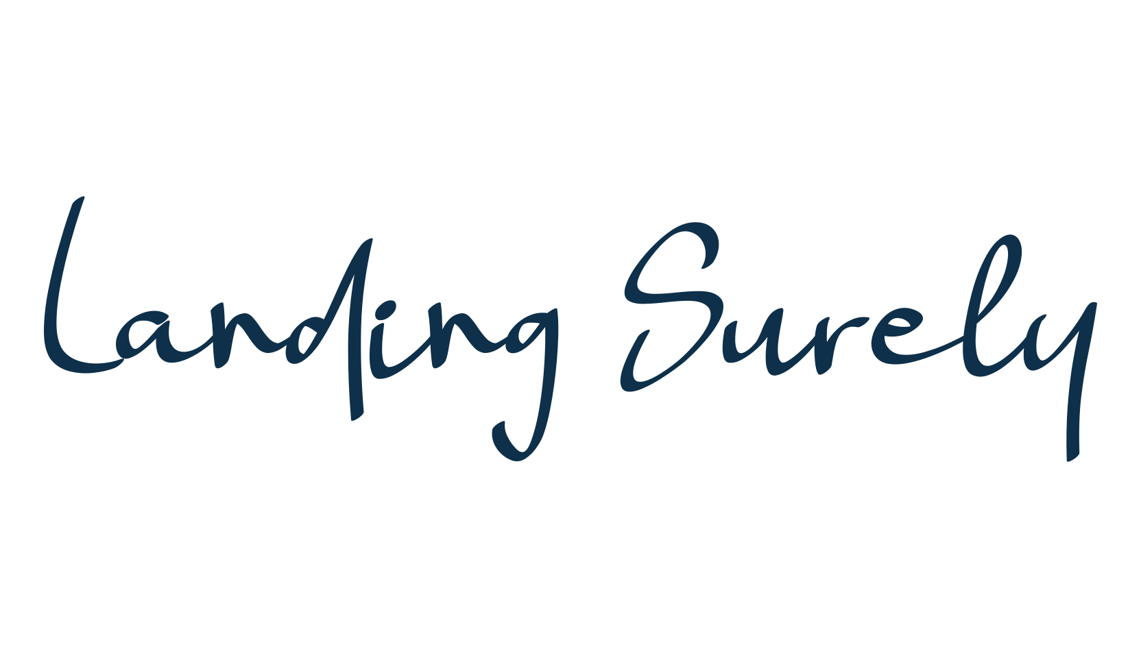 Landing Surely, handwriting font preview