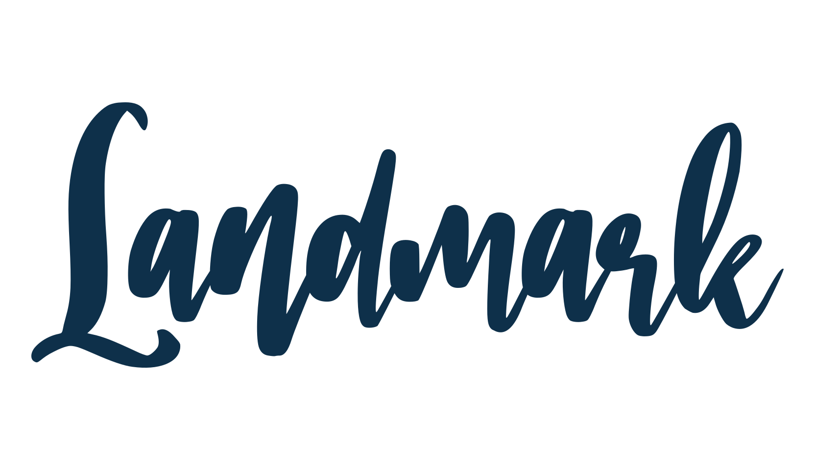 Landmark, script brush fancy decorative calligraphy font preview