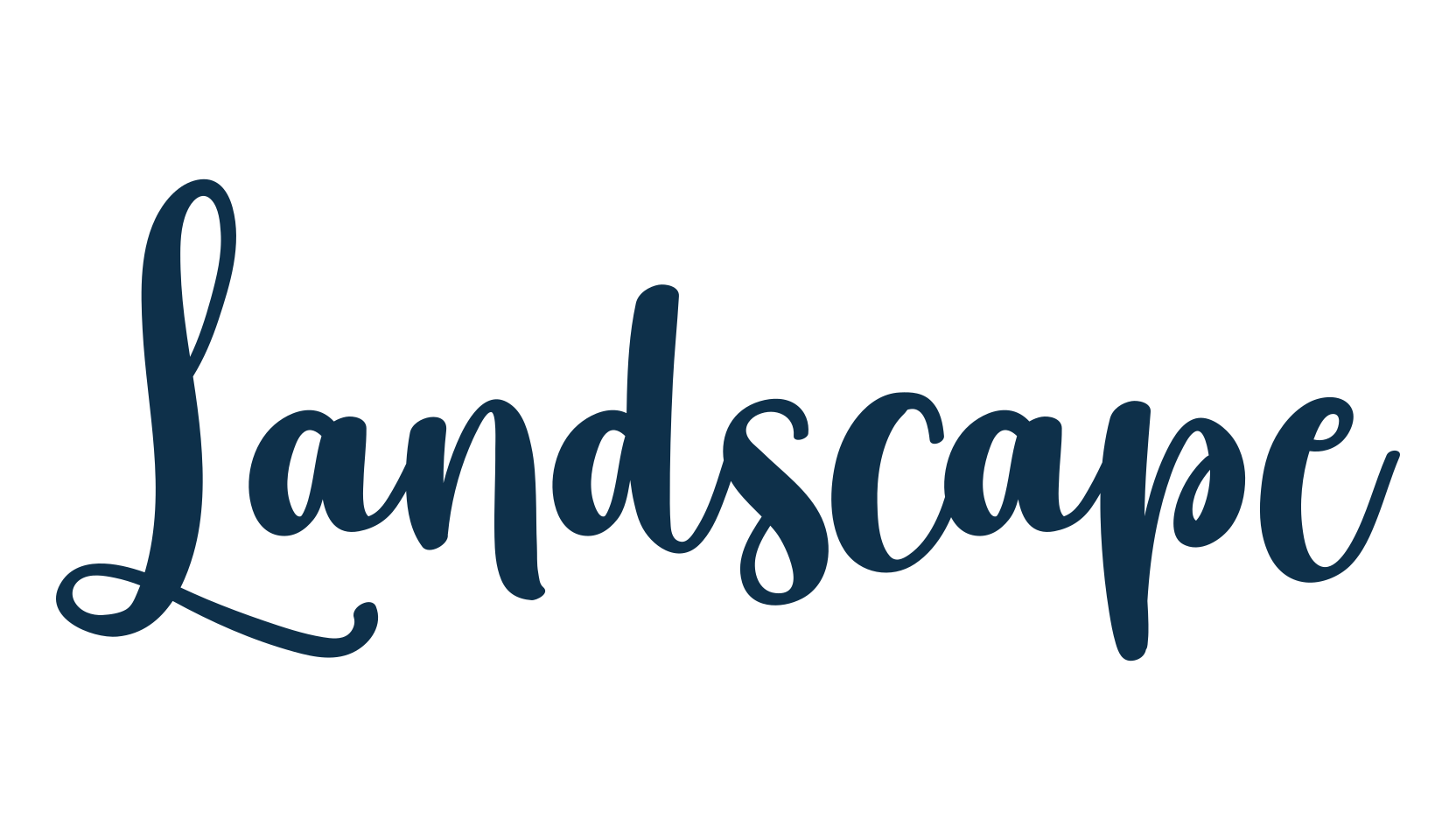 Landscape, script handwritten fancy decorative calligraphy font preview