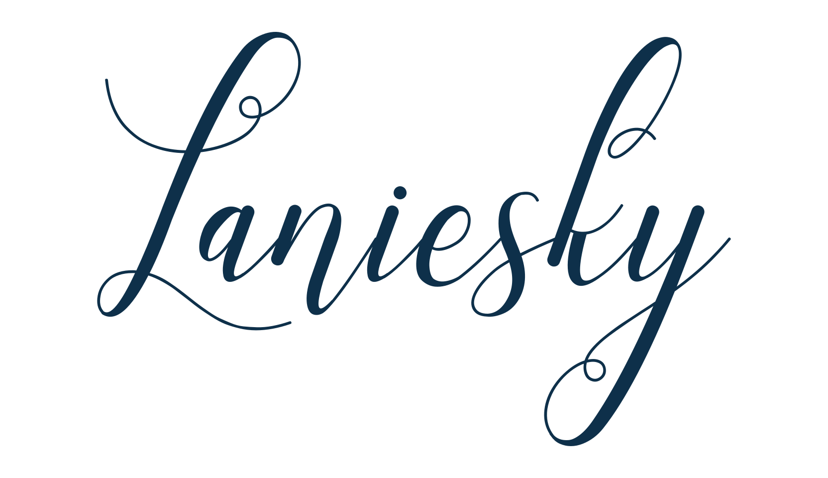 Laniesky, script calligraphy fancy decorative font preview