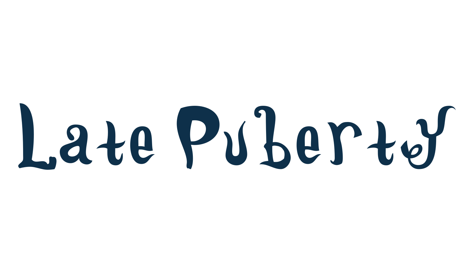 Late Puberty, fancy curly decorative font preview