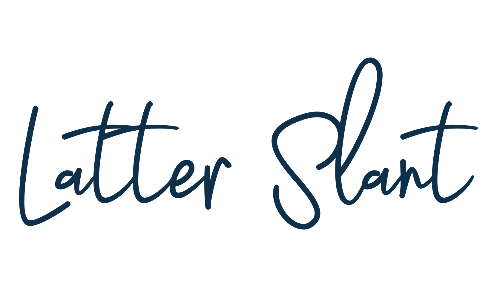 Latter Slant, script handwritten fancy decorative calligraphy font preview