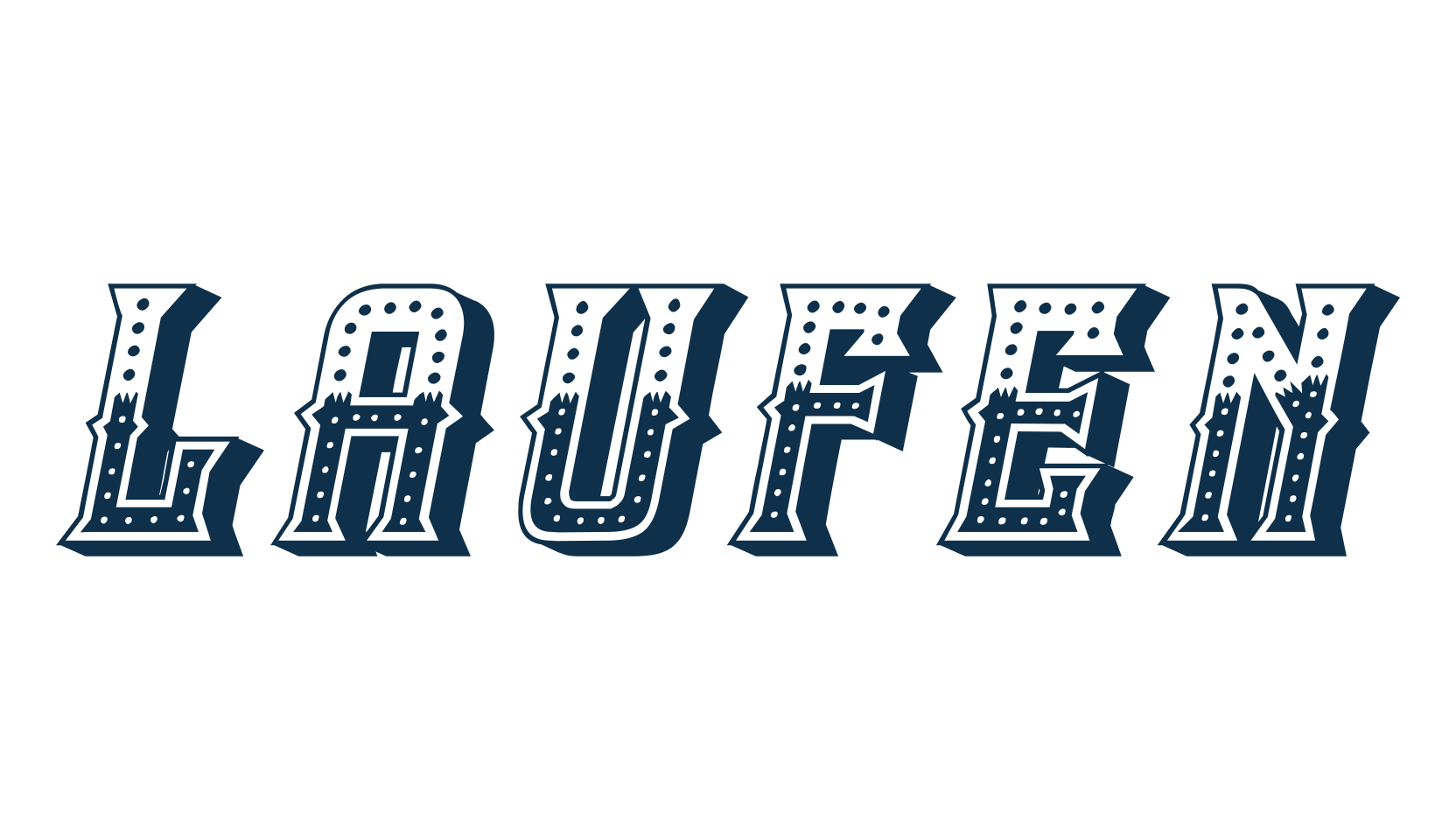 Laufen, fancy decorative font preview