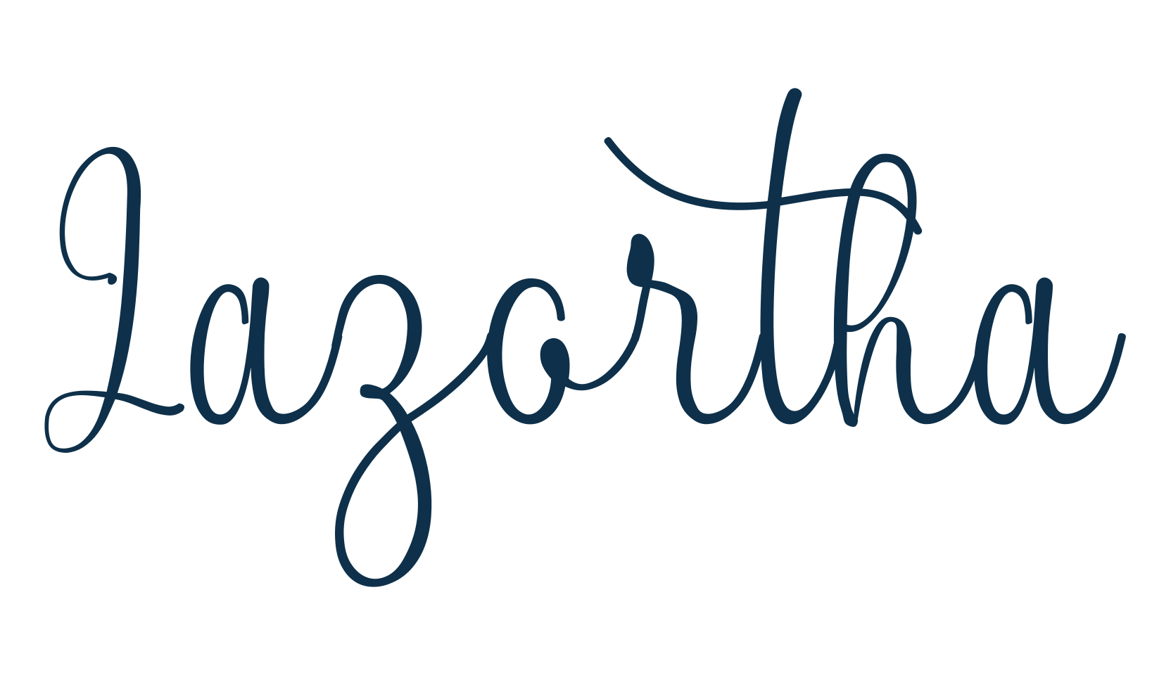 Lazortha, script calligraphy fancy decorative font preview