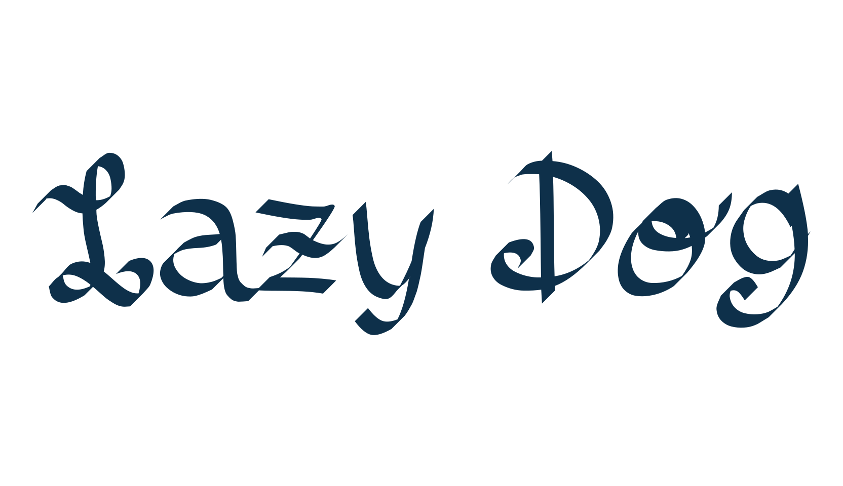Lazy Dog (lazydog), curly font preview