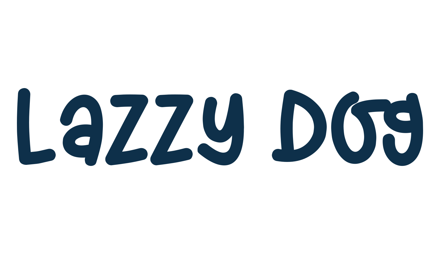 Lazzy Dog, cartoon font preview