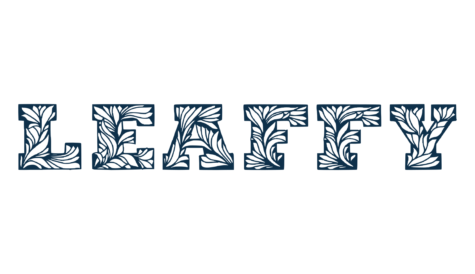 Leaffy, fancy decorative font preview