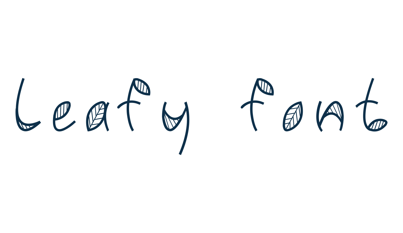 Leafy font, fancy decorative font preview