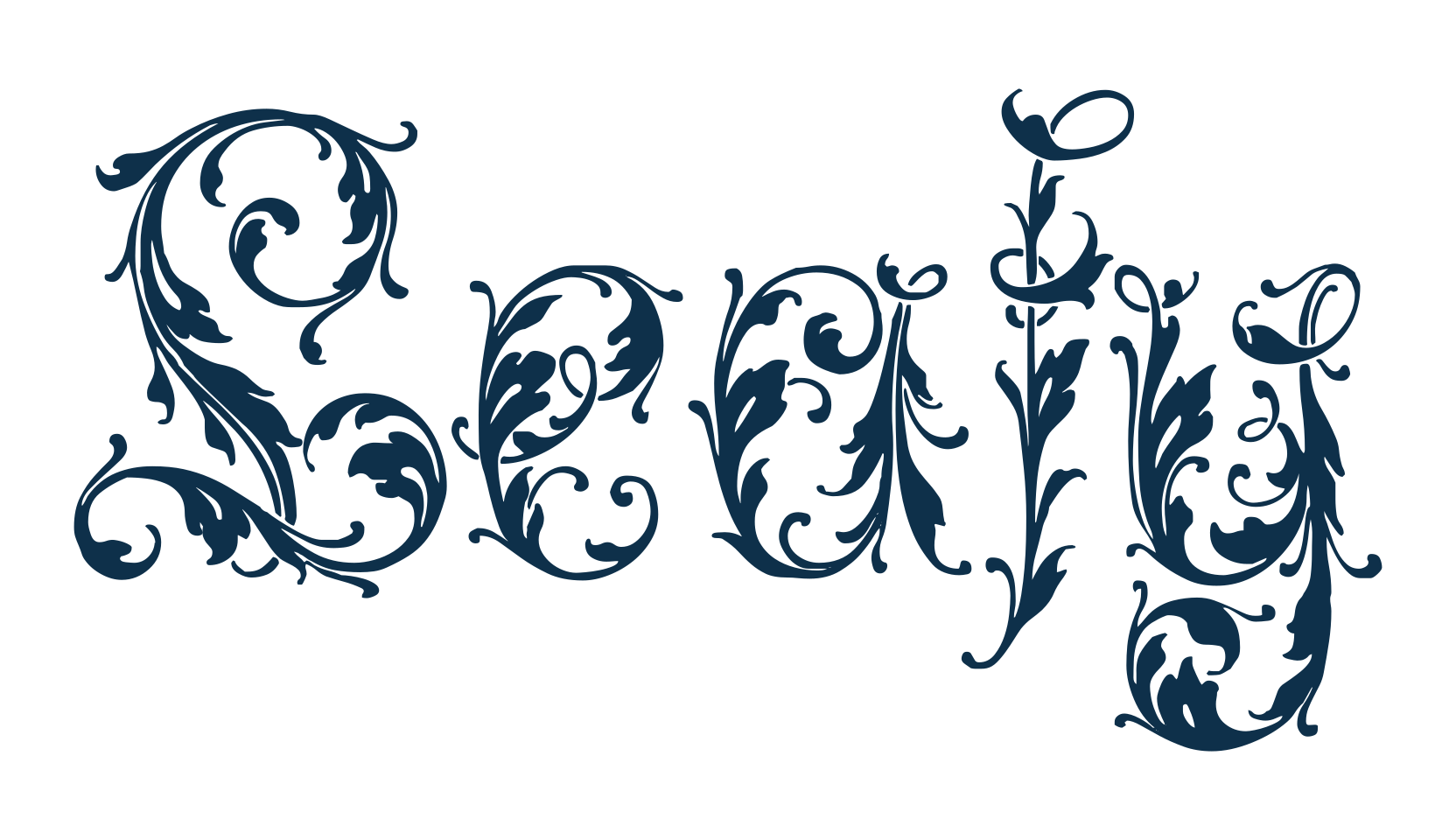 Leafy, decorative font preview
