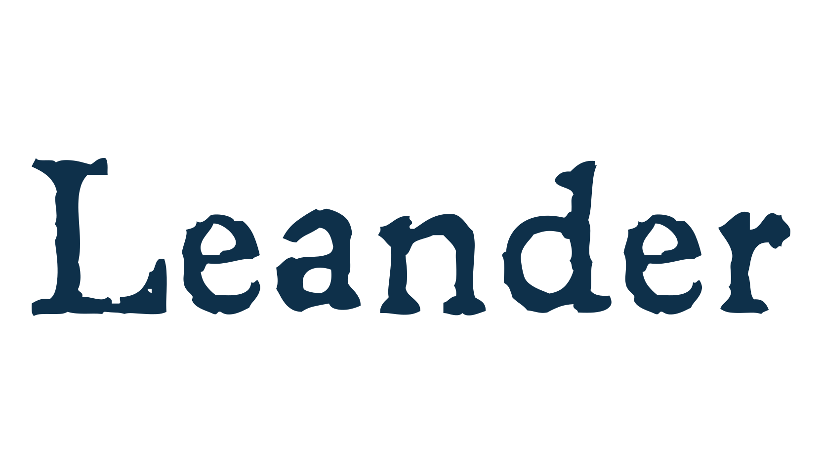 Leander (leander), eroded font preview
