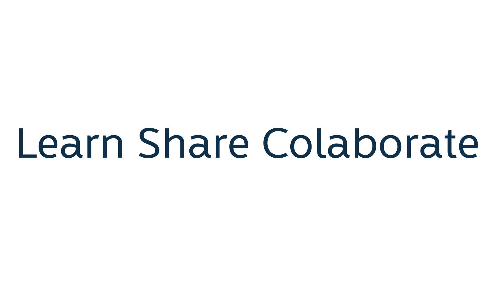 Learn Share Colaborate, sans serif font preview