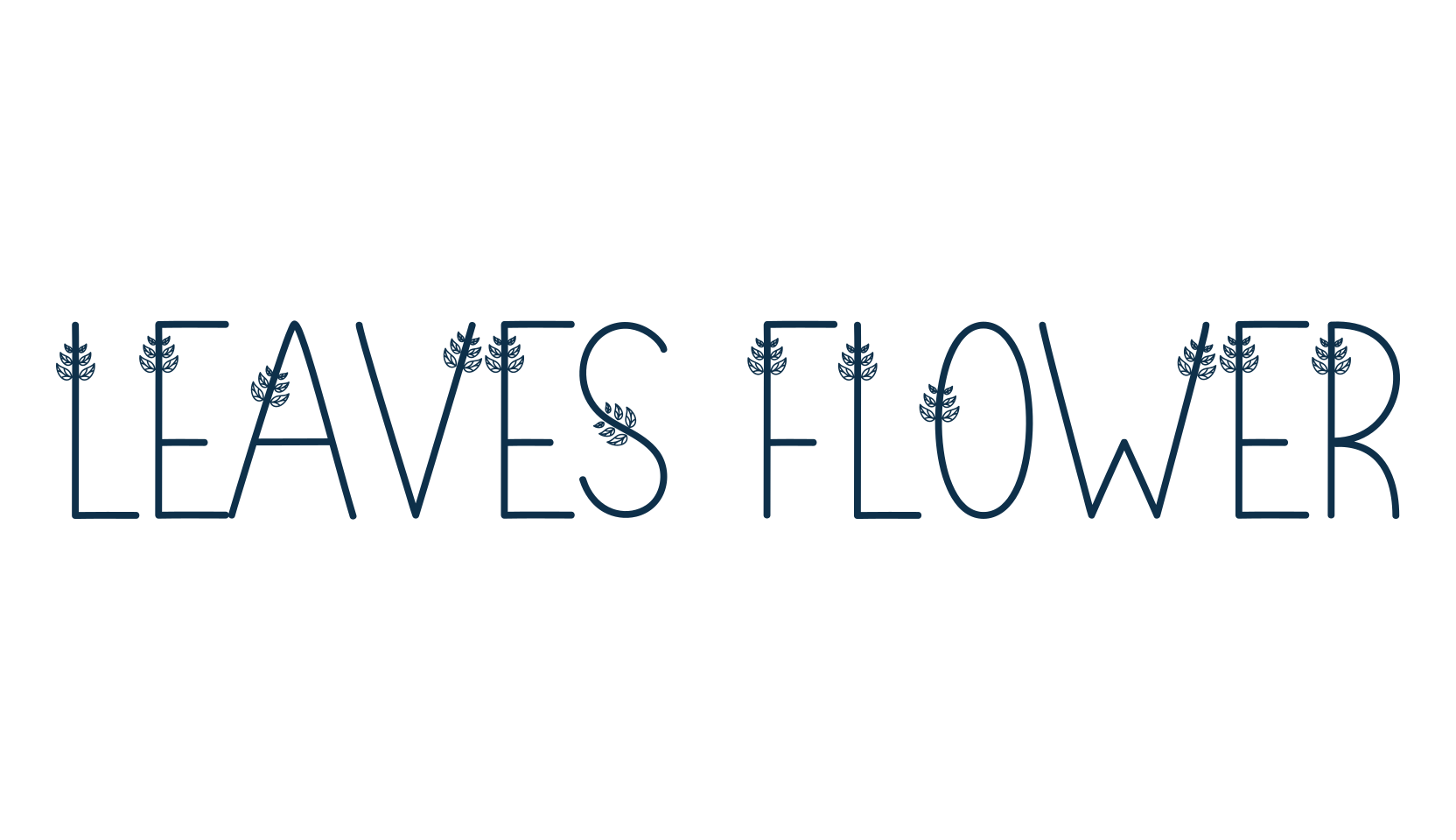 Leaves Flower, fancy decorative font preview