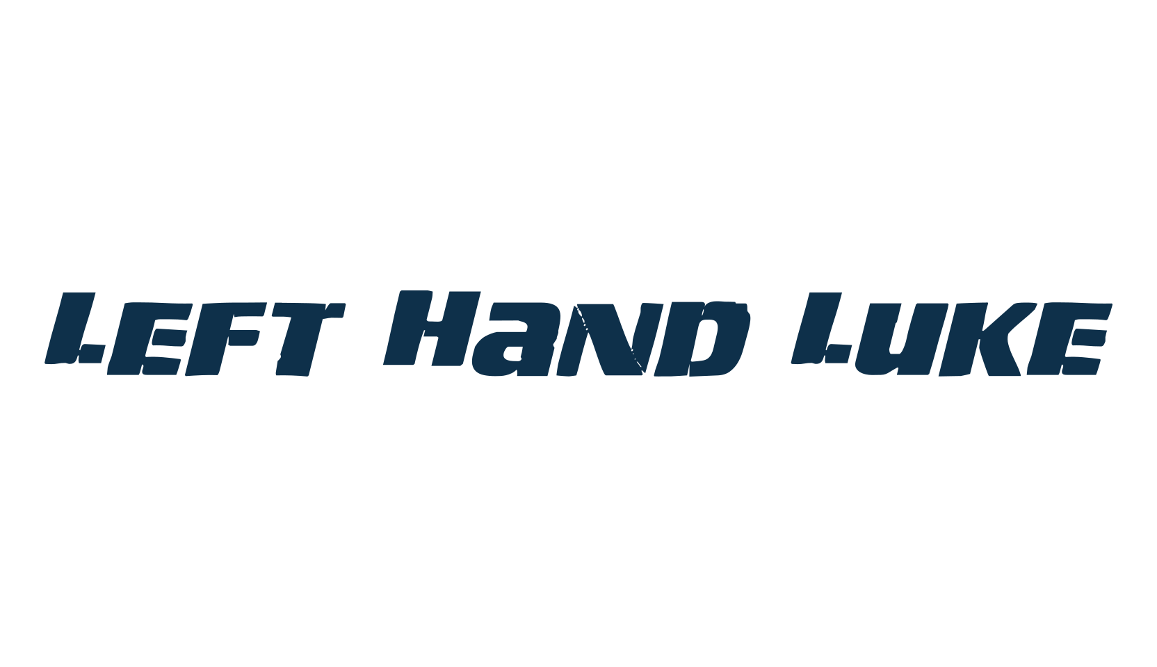 Left Hand Luke, fancy eroded decorative font preview