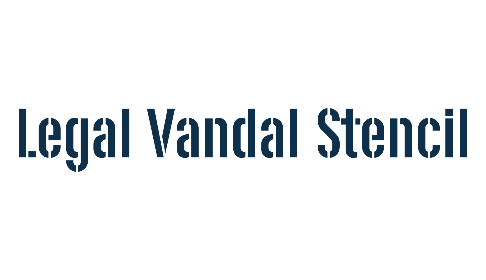 Legal Vandal Stencil, stencil, army font preview