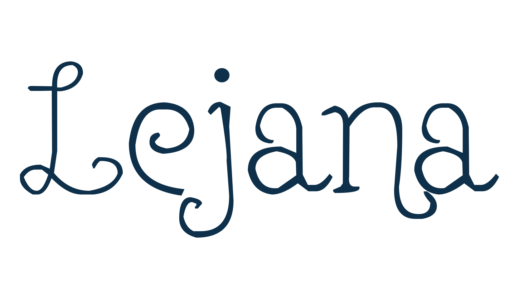 Lejana, curly font preview