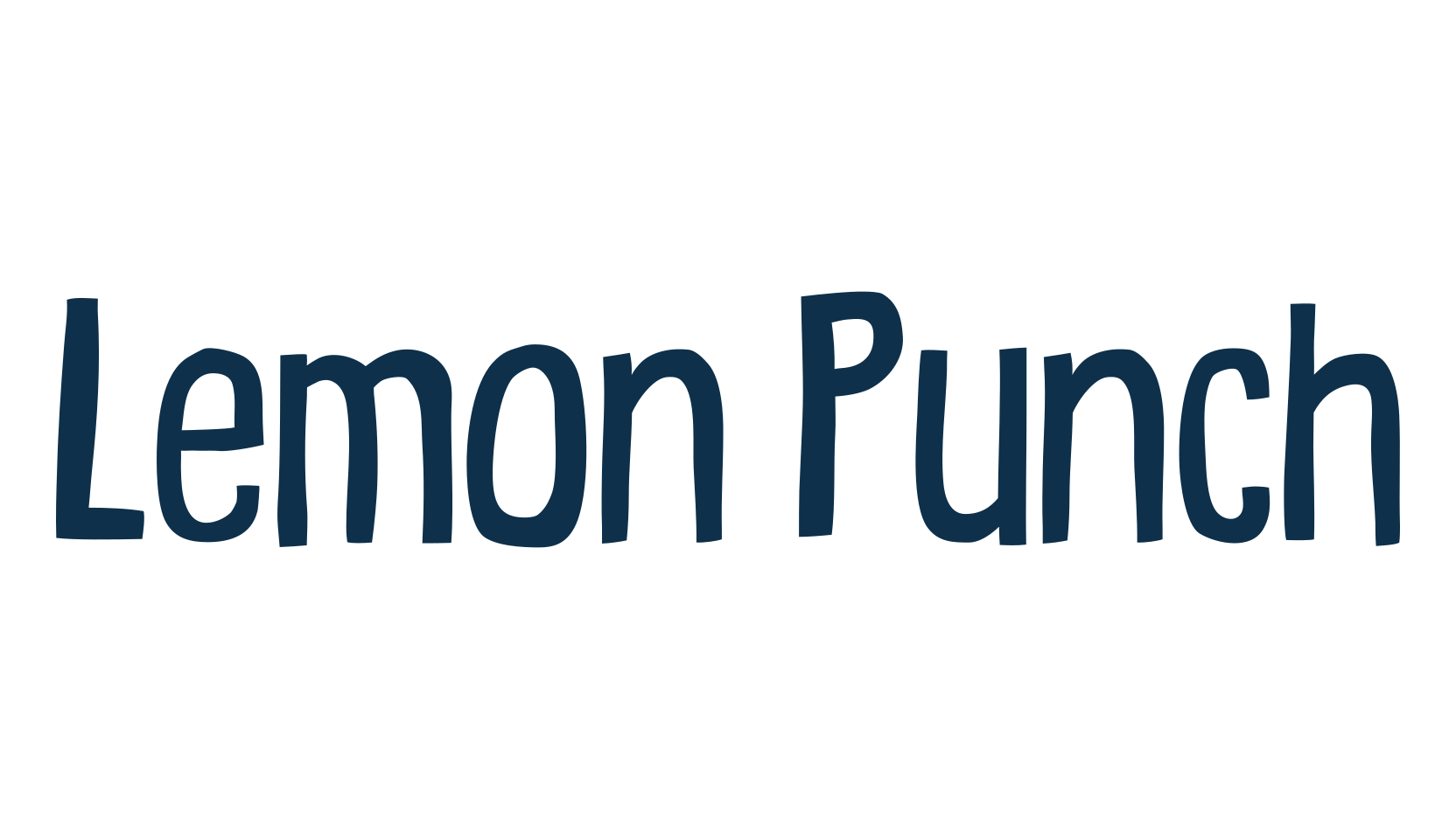 Lemon Punch, cartoon font preview