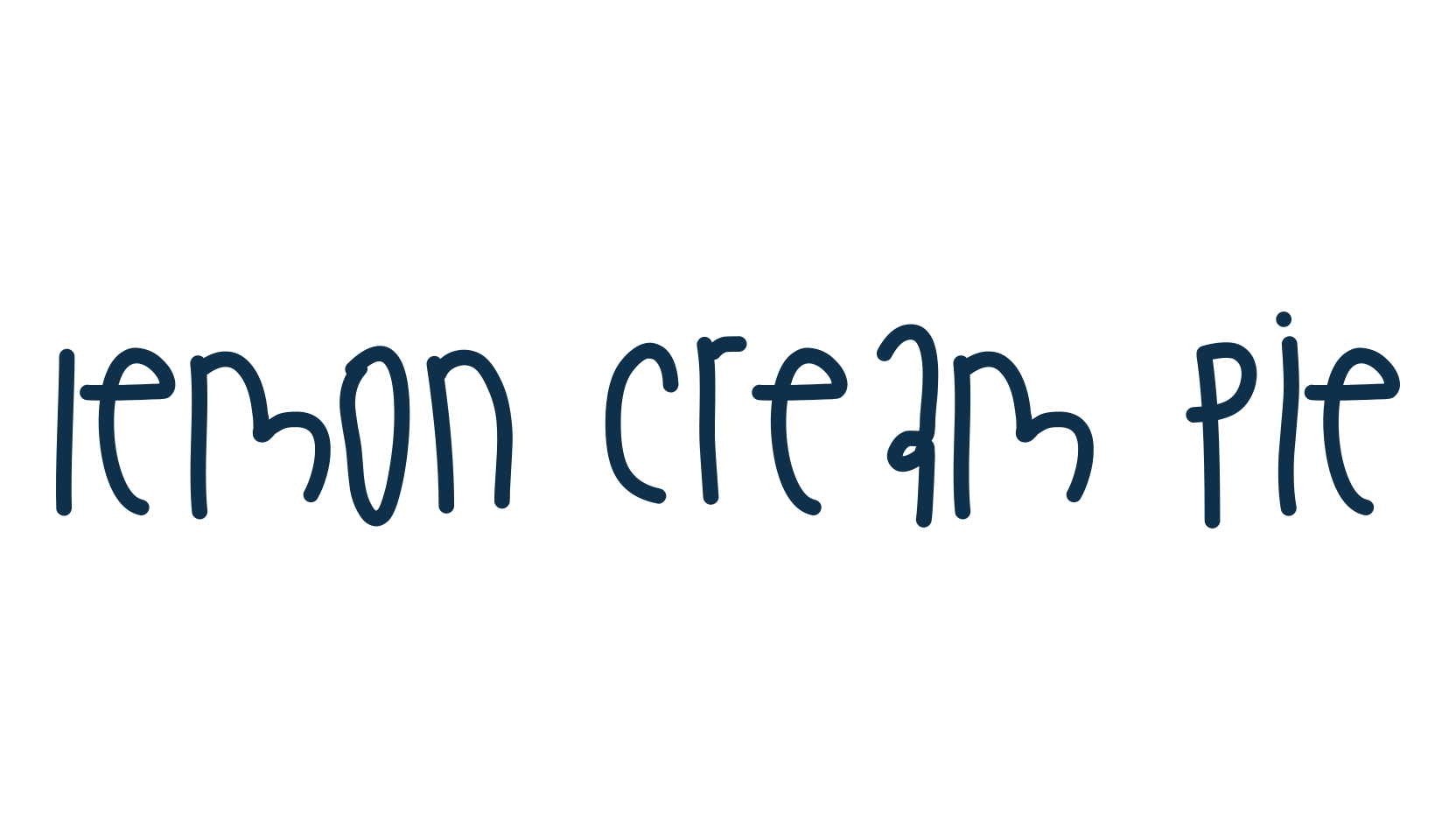 Lemon Cream Pie, handwriting font preview