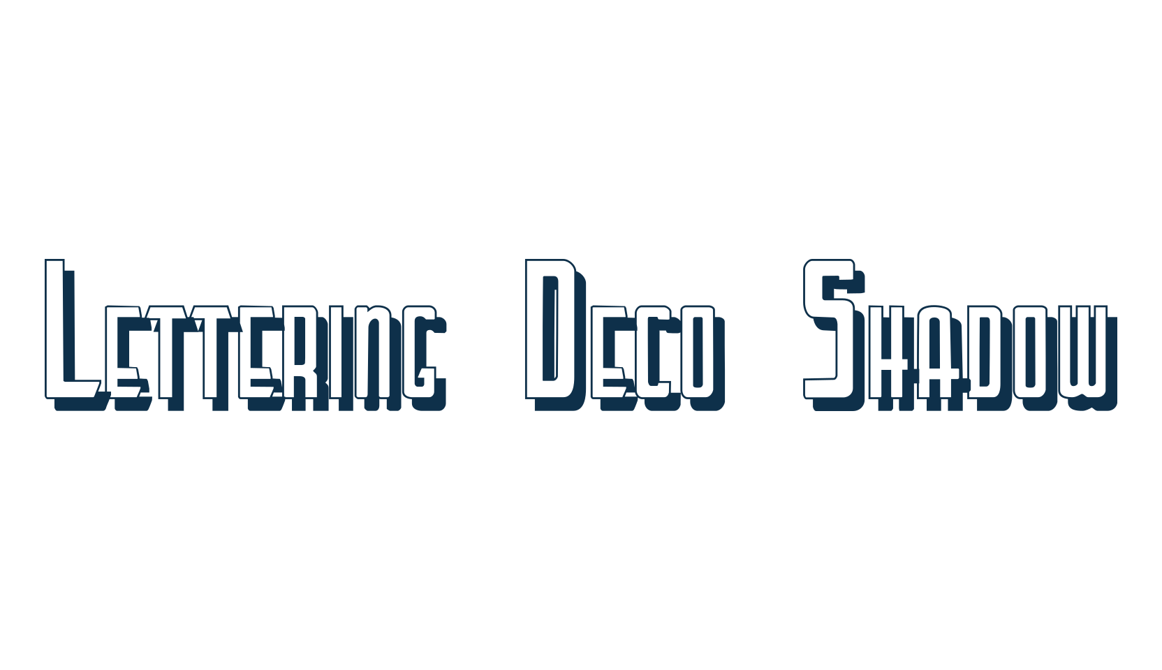 Lettering Deco Shadow, fancy retro decorative font preview