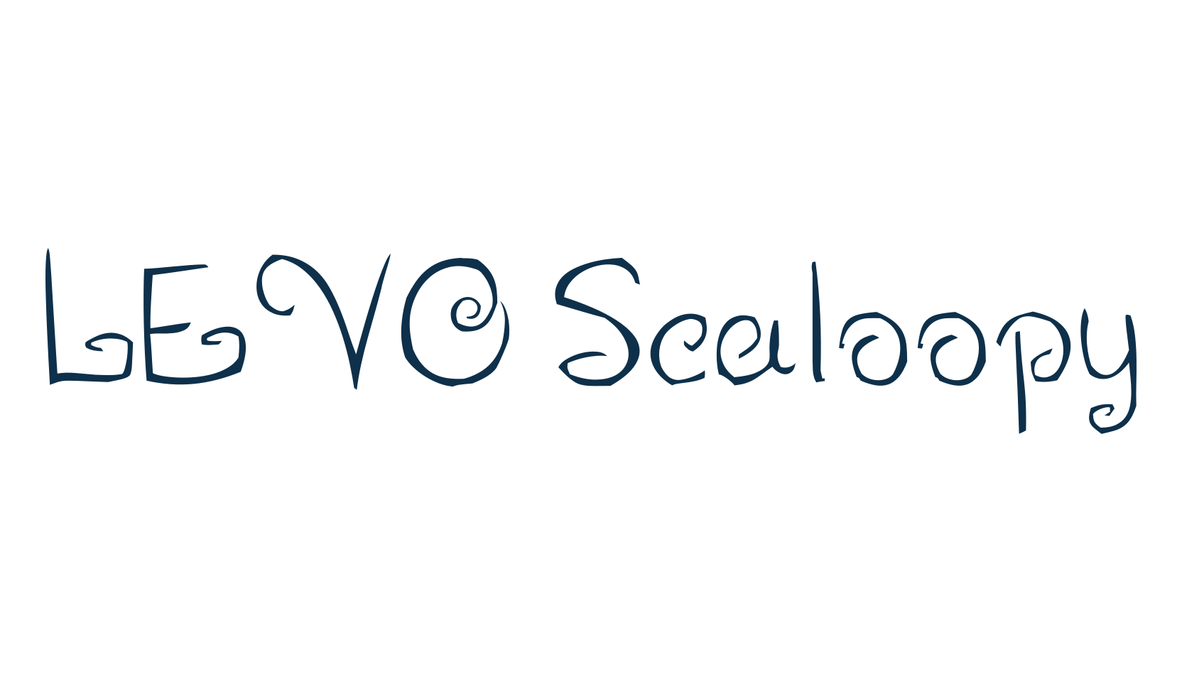LEVO Scaloopy, fancy curly decorative font preview
