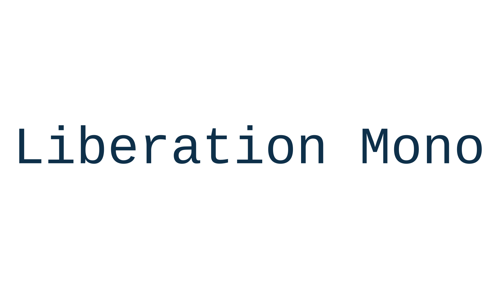 Liberation Mono, basic fixed width font preview