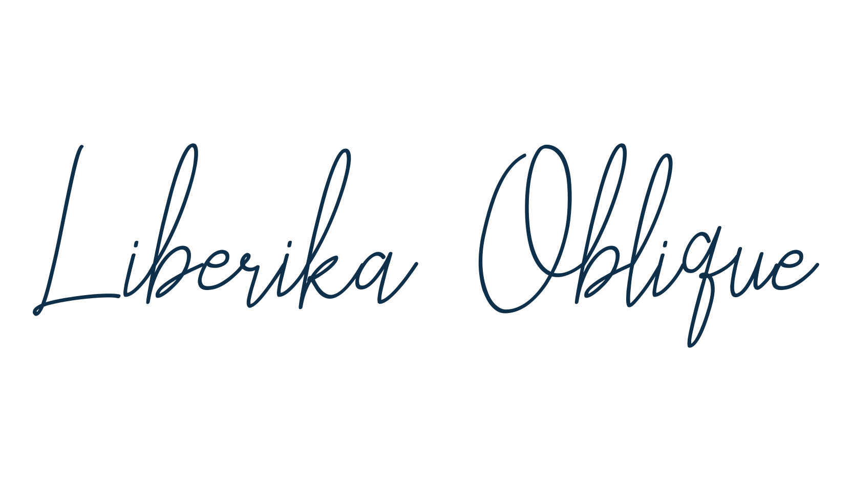 Liberika Oblique, handwriting font preview
