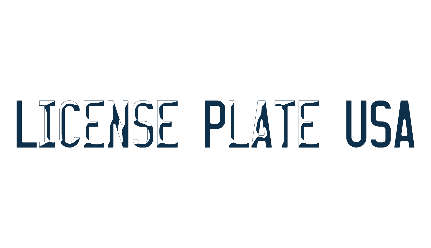 License Plate USA, fancy various basic font preview