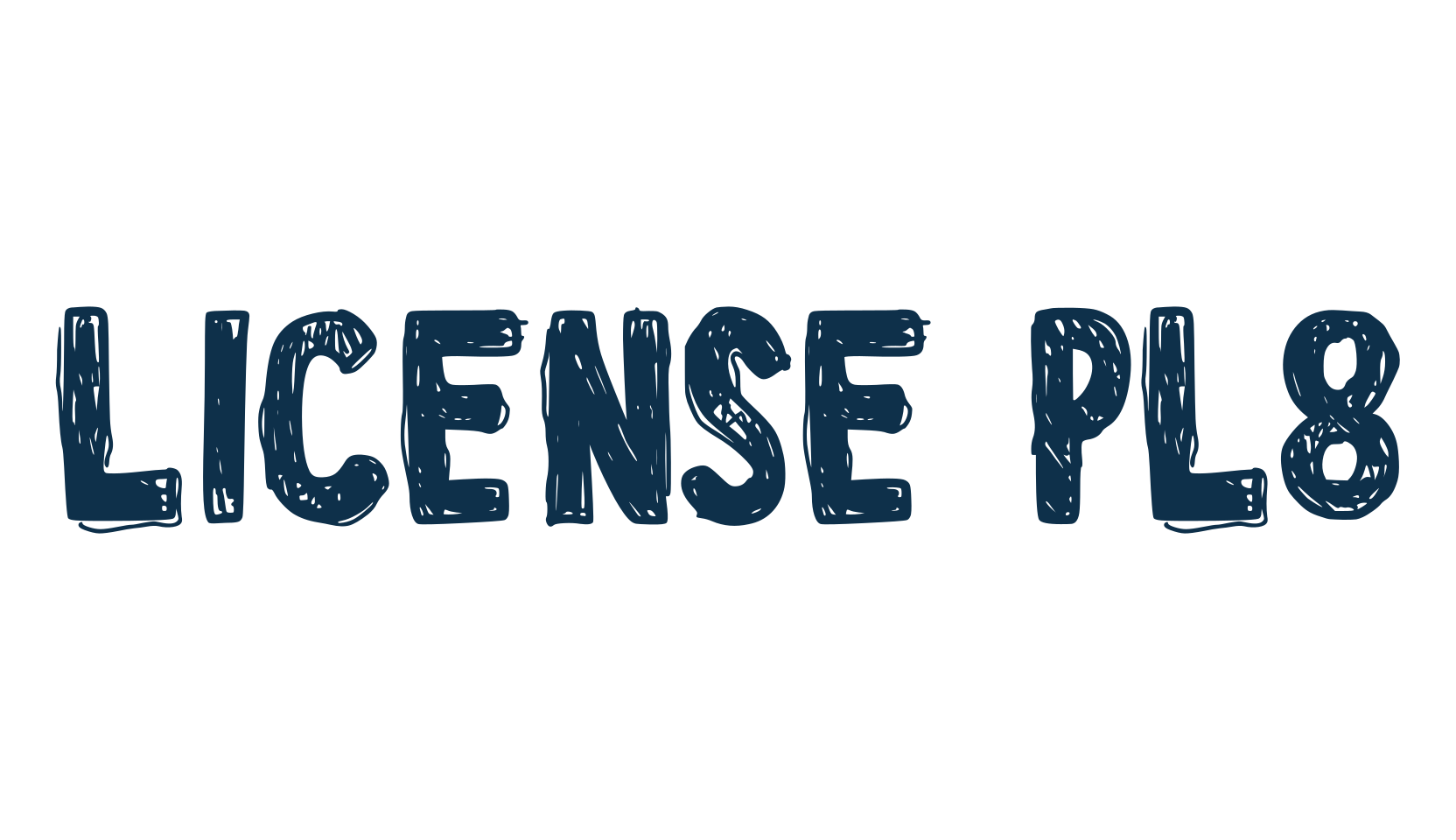 License PL8, various font preview