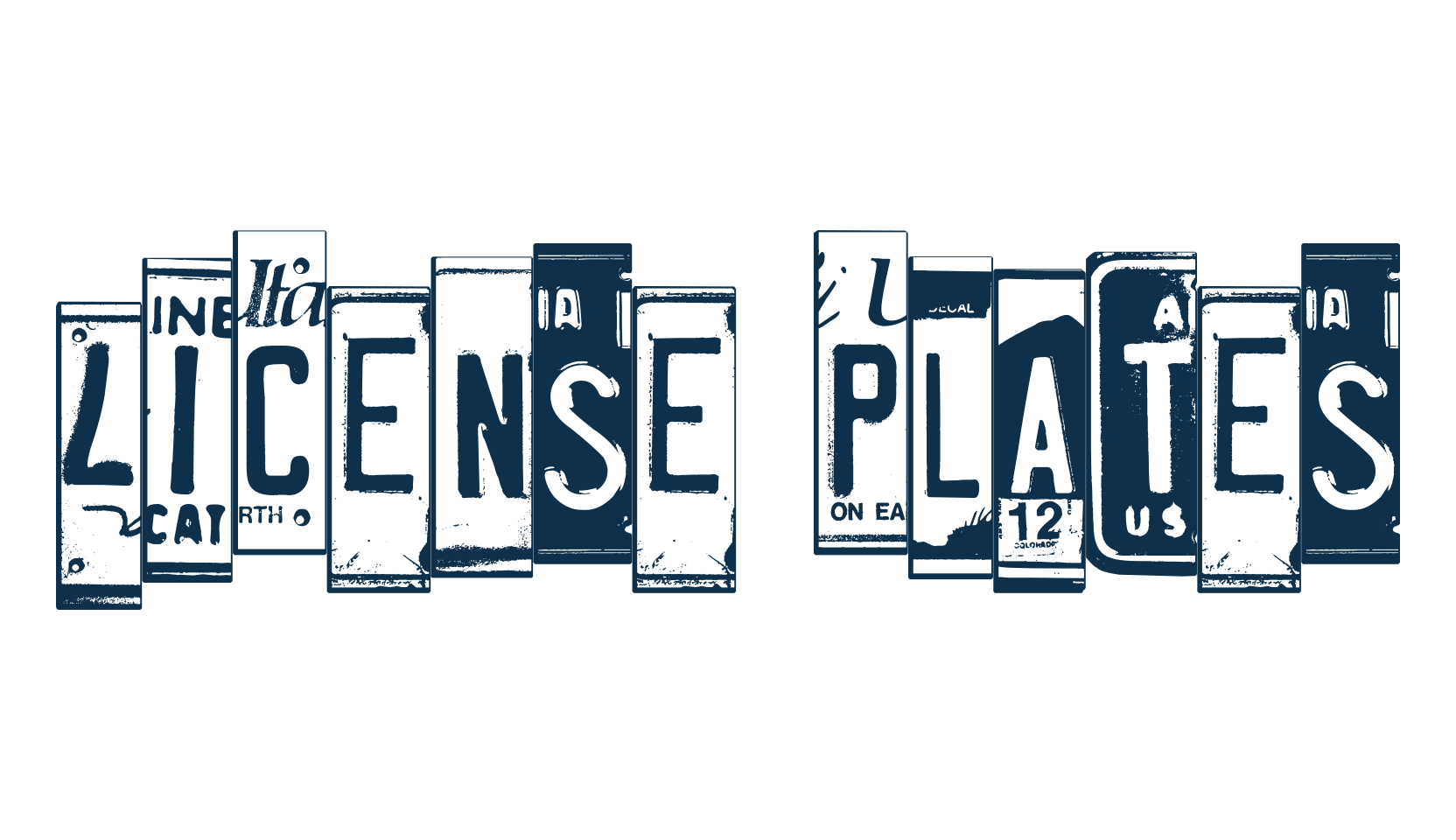 License Plates, decorative font preview