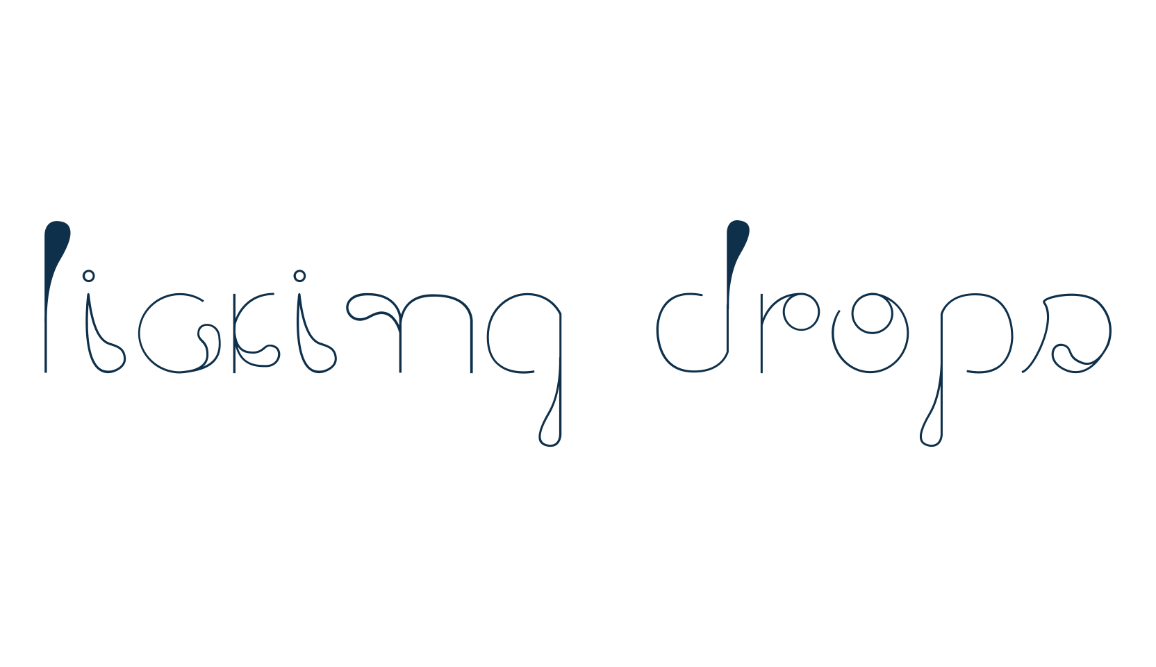Licking Drops, fancy various decorative font preview