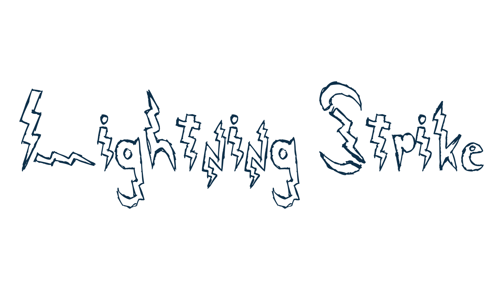 Lightning Strike, fancy fire, ice decorative font preview