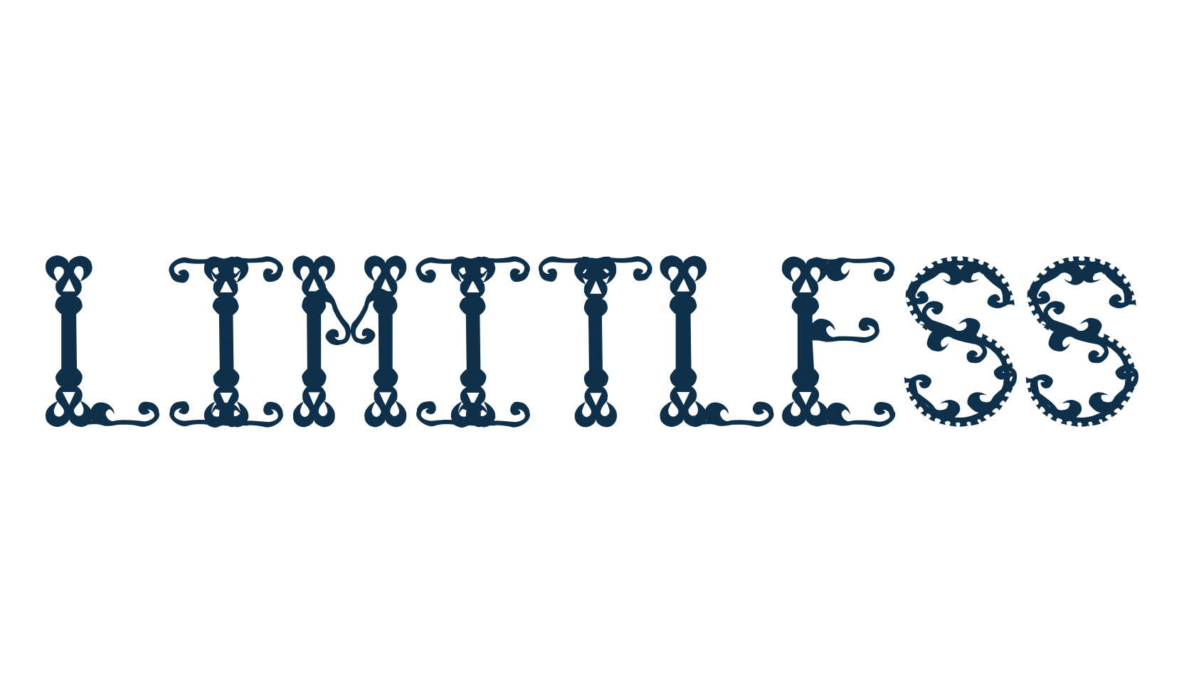 Limitless, fancy decorative font preview