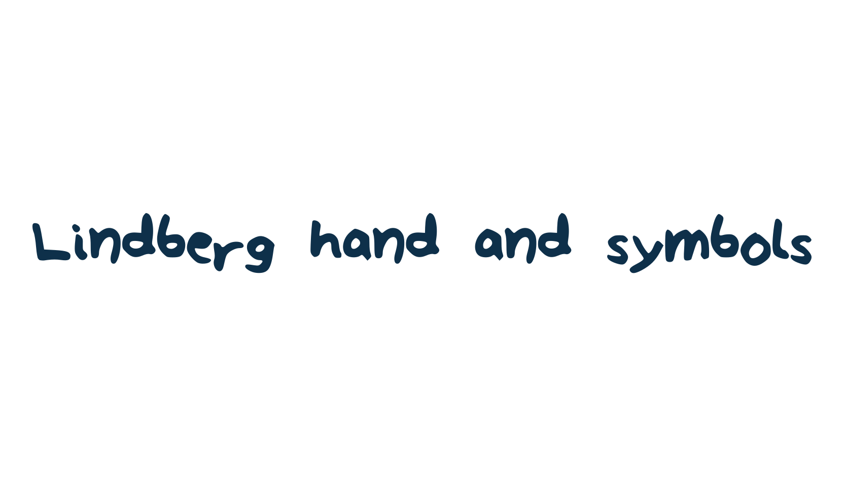 Lindberg hand and symbols, handwriting font preview