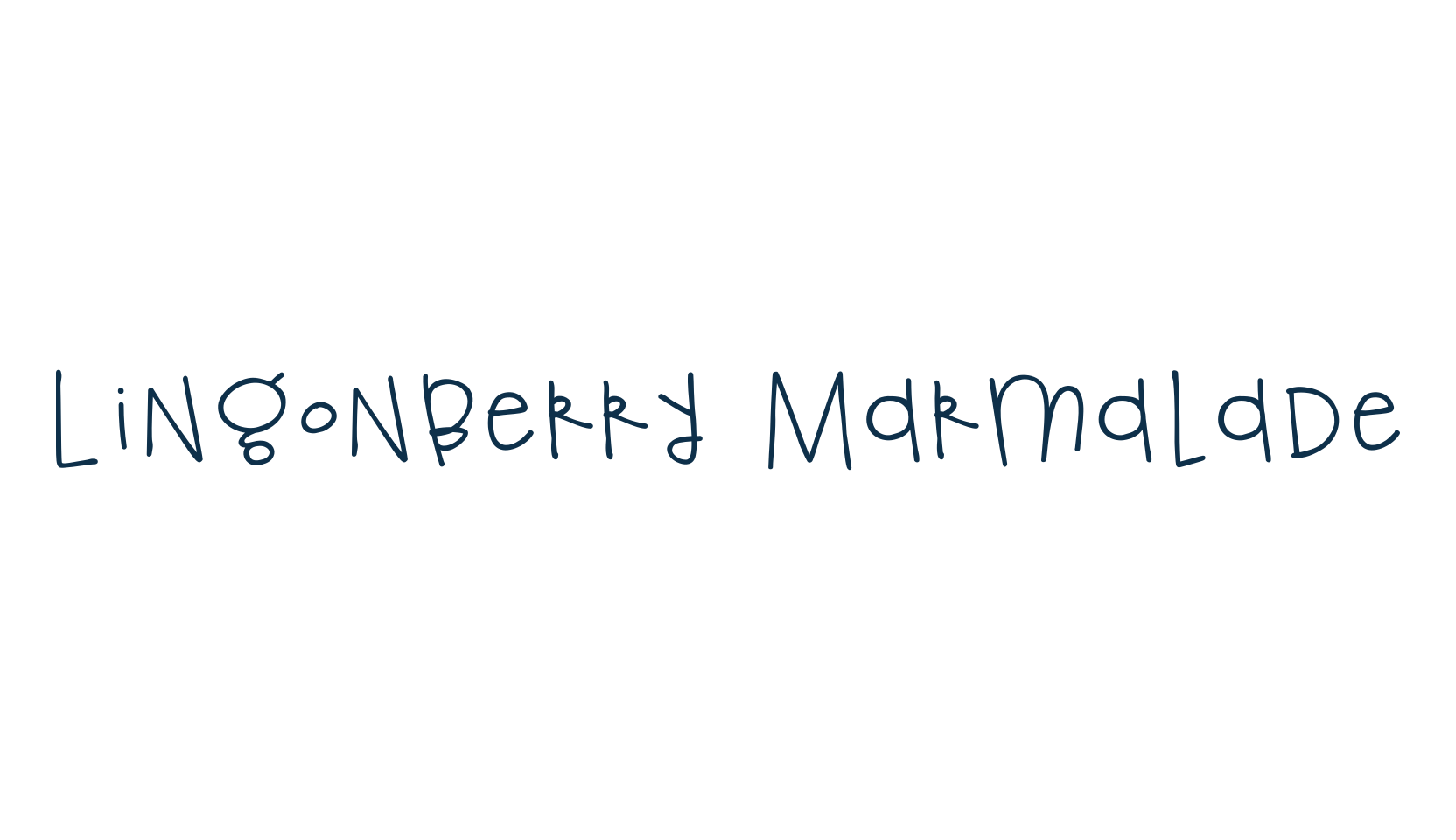 Lingonberry Marmalade, handwriting font preview